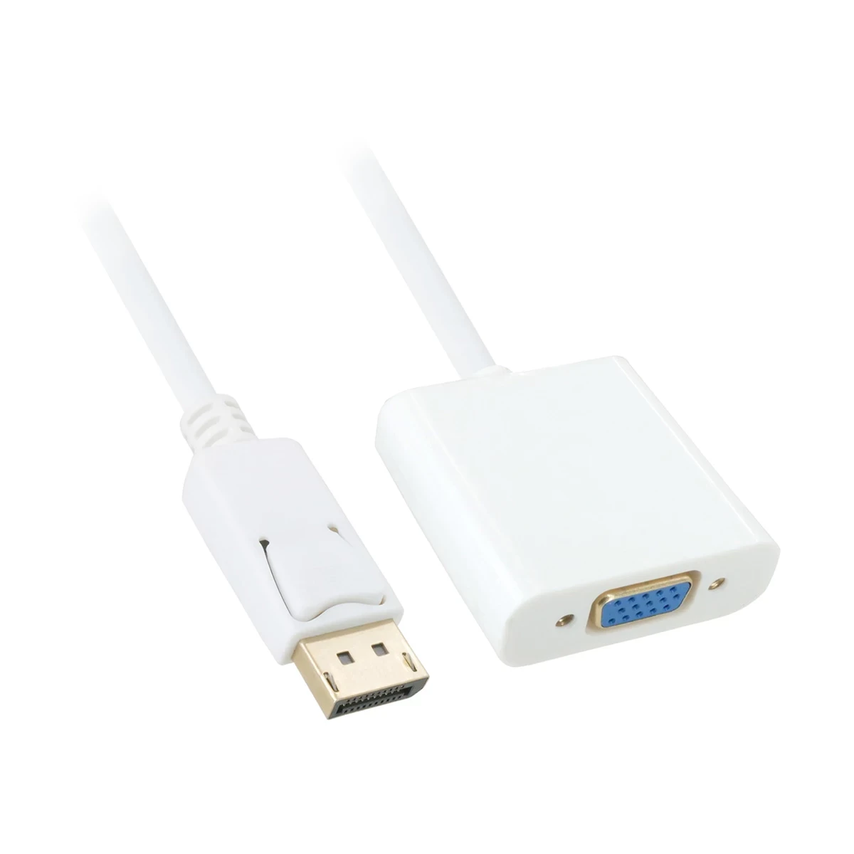 DisplayPort Male To VGA Female White Converter
