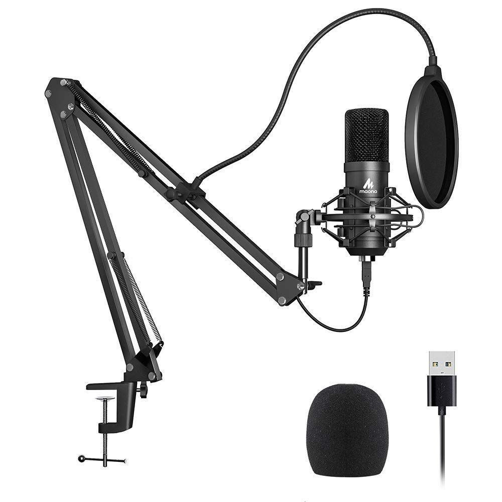 MAONO AU-A04 USB Microphone Combo Setup, Plug & Play USB Cardioid Podcast Condenser Microphone With Professional Sound Chipset For PC Karaoke, YouTube, Gaming Recording